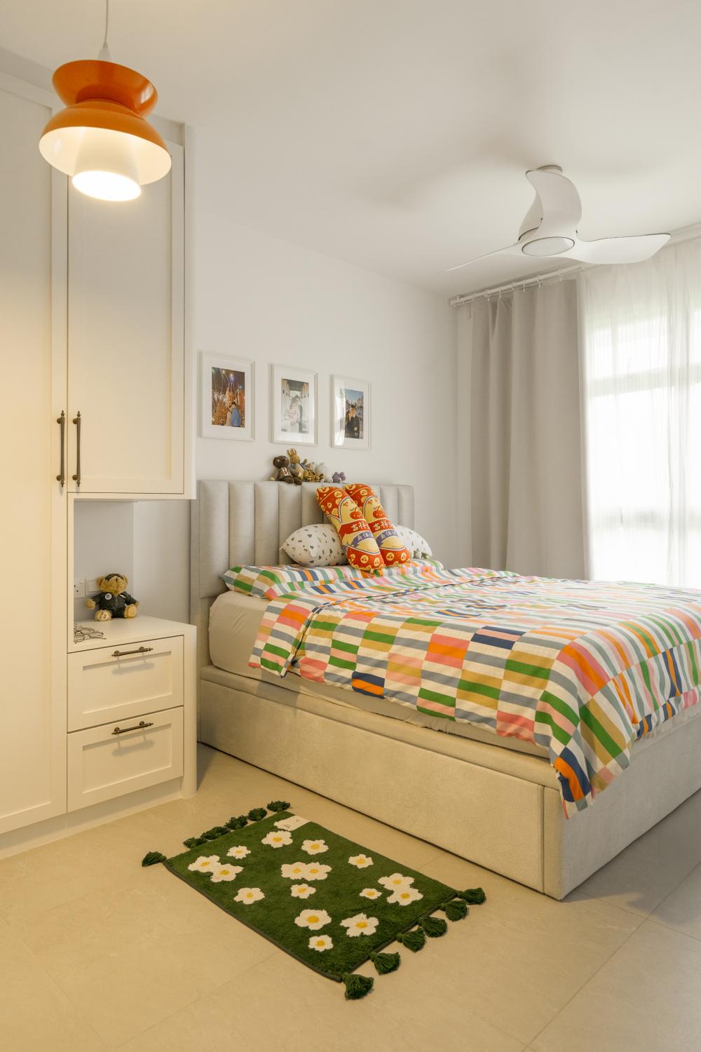 Eclectic Bedroom with Wardrobe and Queen Bed