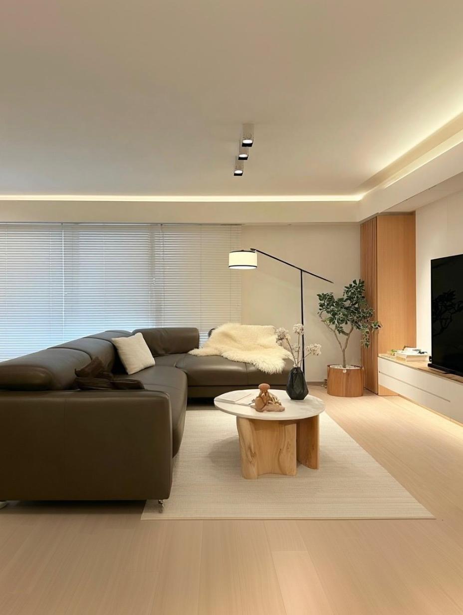 Minimalist Living Room with TV Console and Sofa