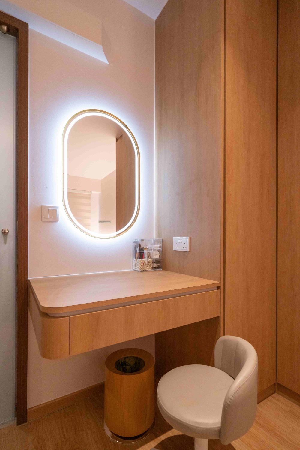 Minimalist Bedroom with Mirror and Wardrobe