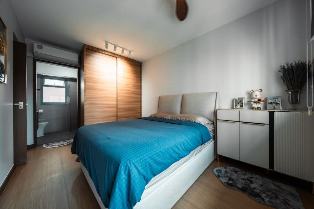Contemporary Bedroom with Ceiling Light and Wardrobe
