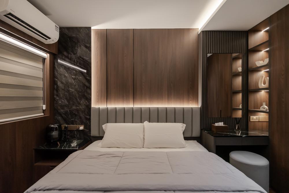 Modern Bedroom with Wardrobe and Built-in Bed