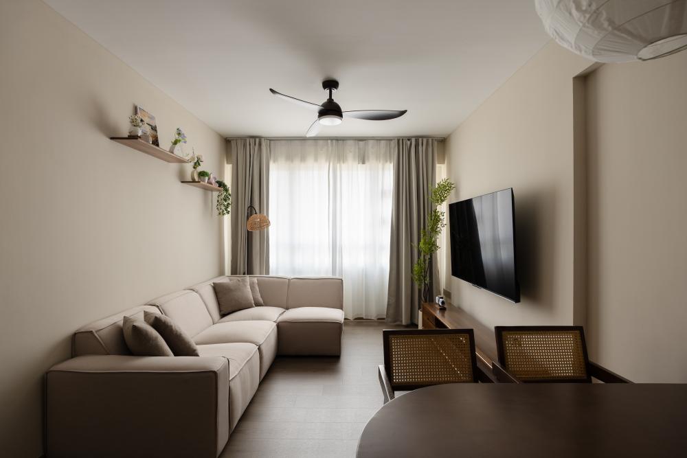 Minimalist Living Room with TV Console and Sofa