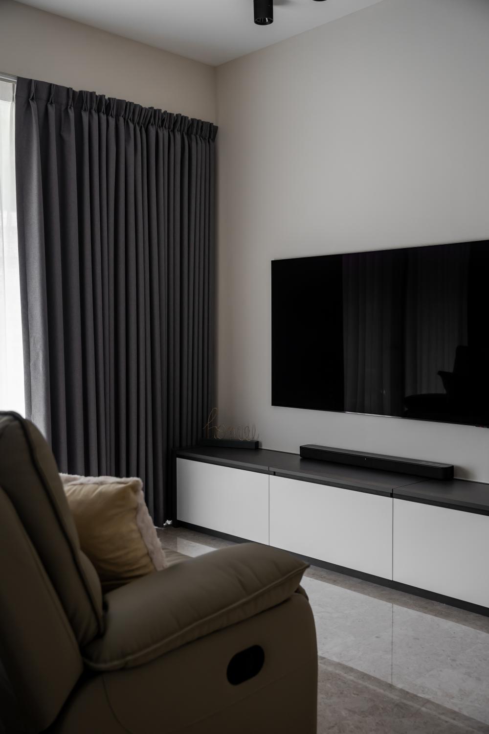 Modern Dining Room with TV Console and Wood TV Console