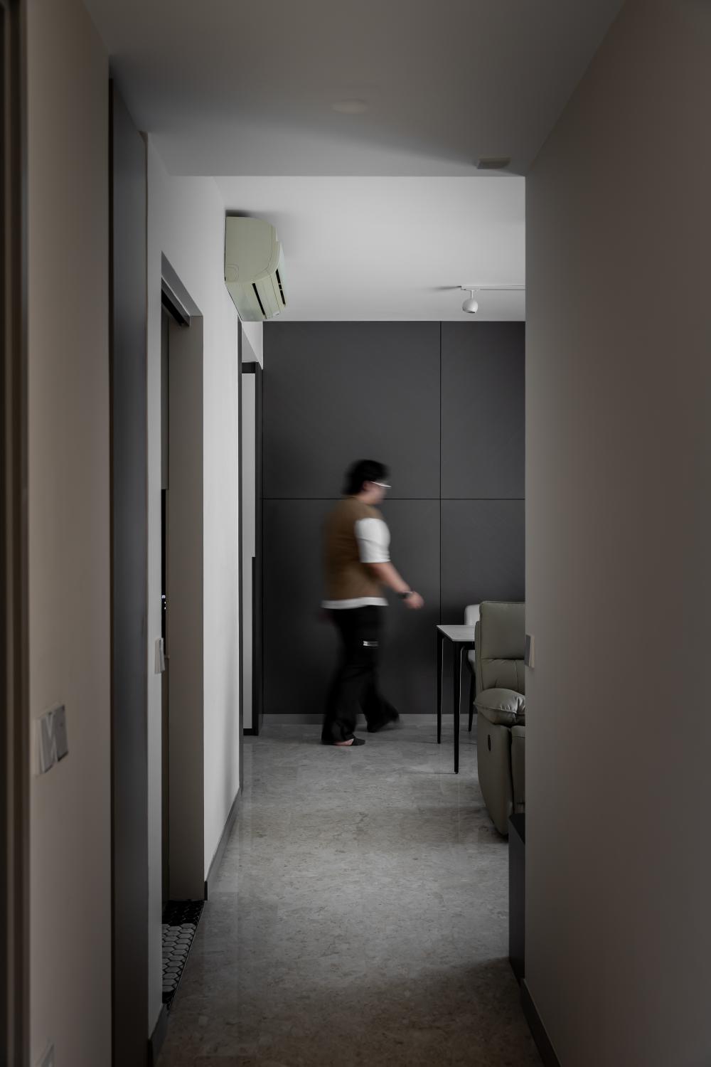 Modern Hallway with Dining Table and Dining Chairs