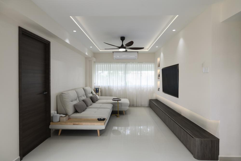 Modern Living Room with TV Console and TV