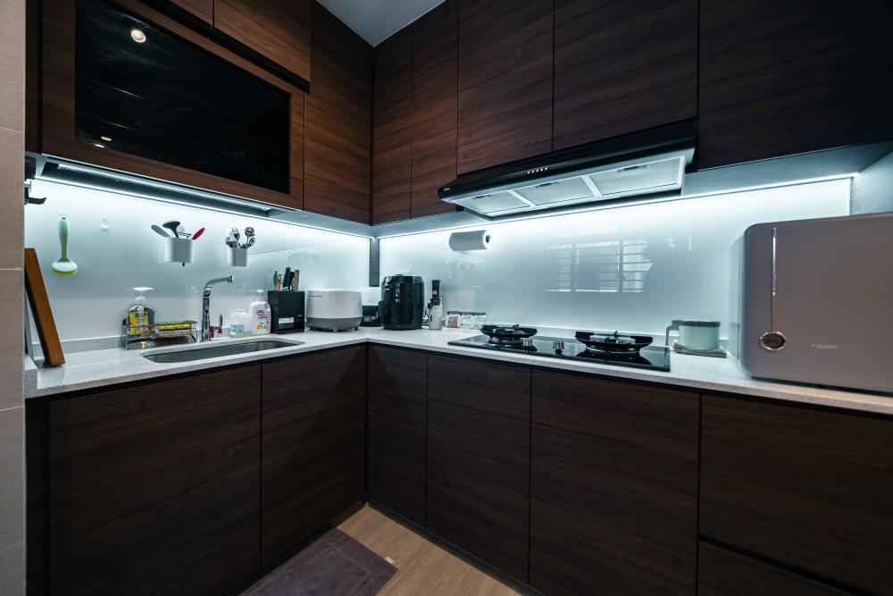 Modern Kitchen with Countertop and Open Kitchen