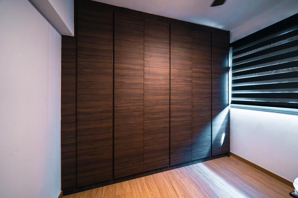 Modern Bedroom with Wardrobe and Blinds