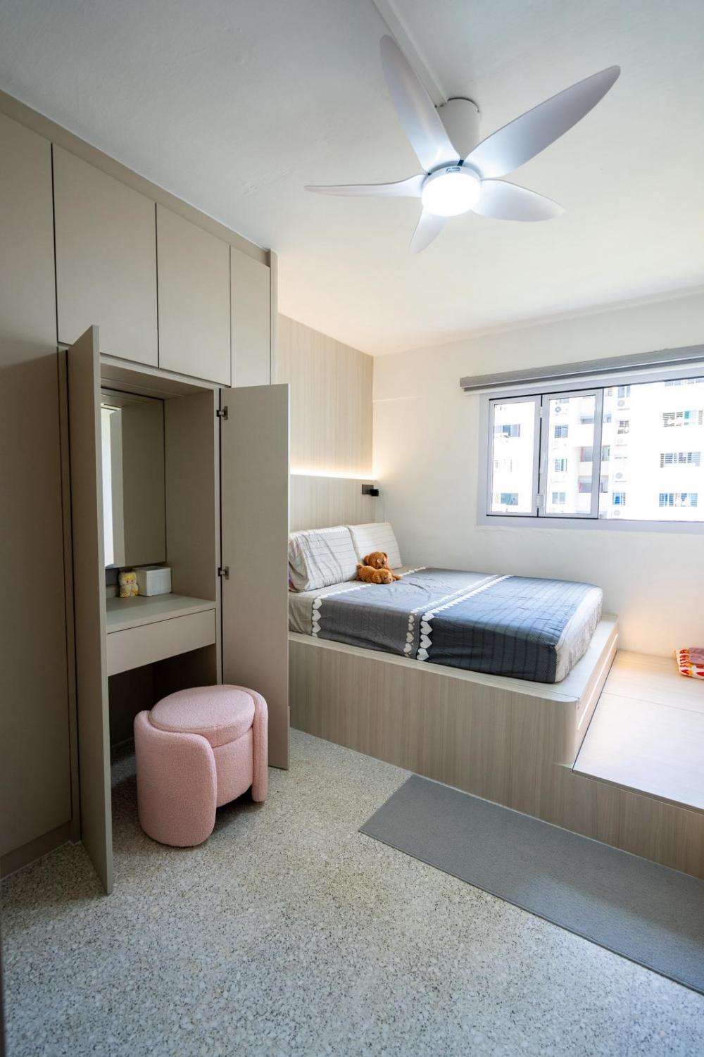 Minimalist Bedroom with Wardrobe and Bedroom Dresser