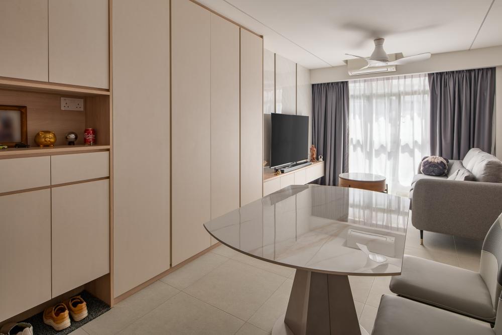 Modern Living Room with TV Console and Sofa