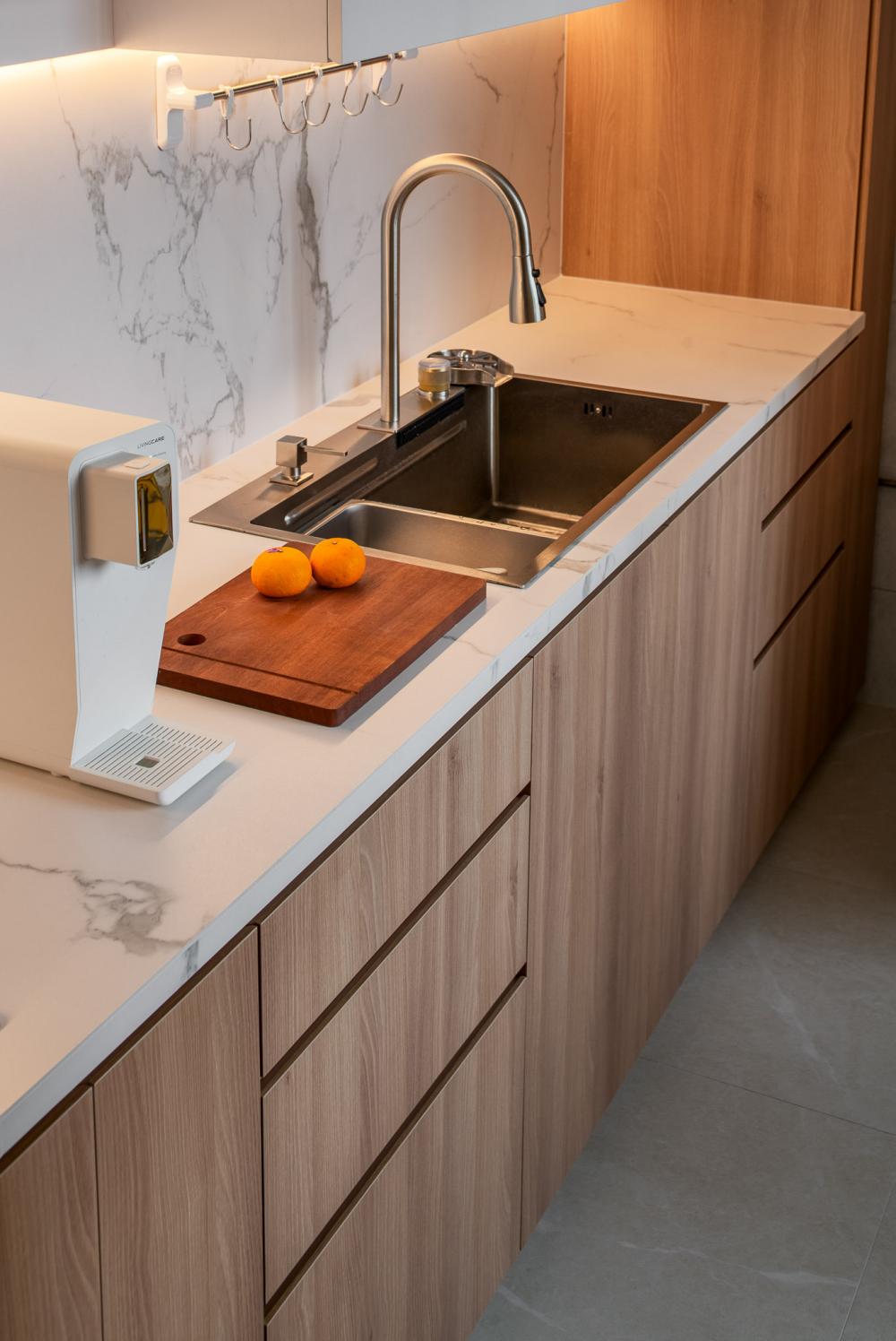 Scandinavian Kitchen with Kitchen Accessories and Kitchen Tap