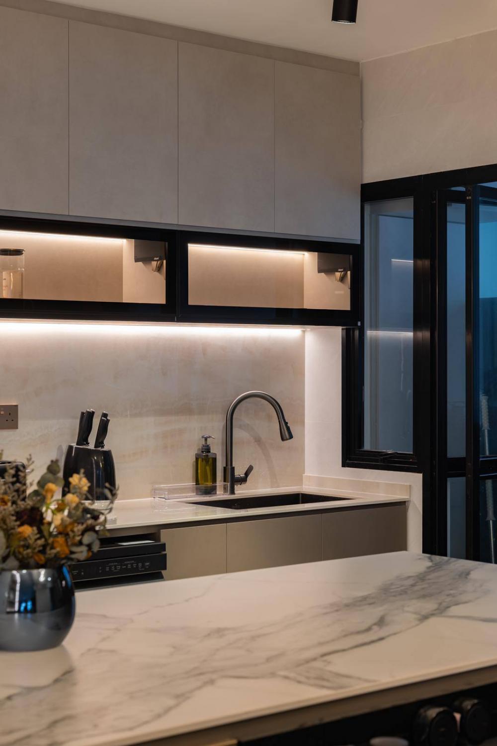 Modern Kitchen with Kitchen Accessories and Kitchen Tap