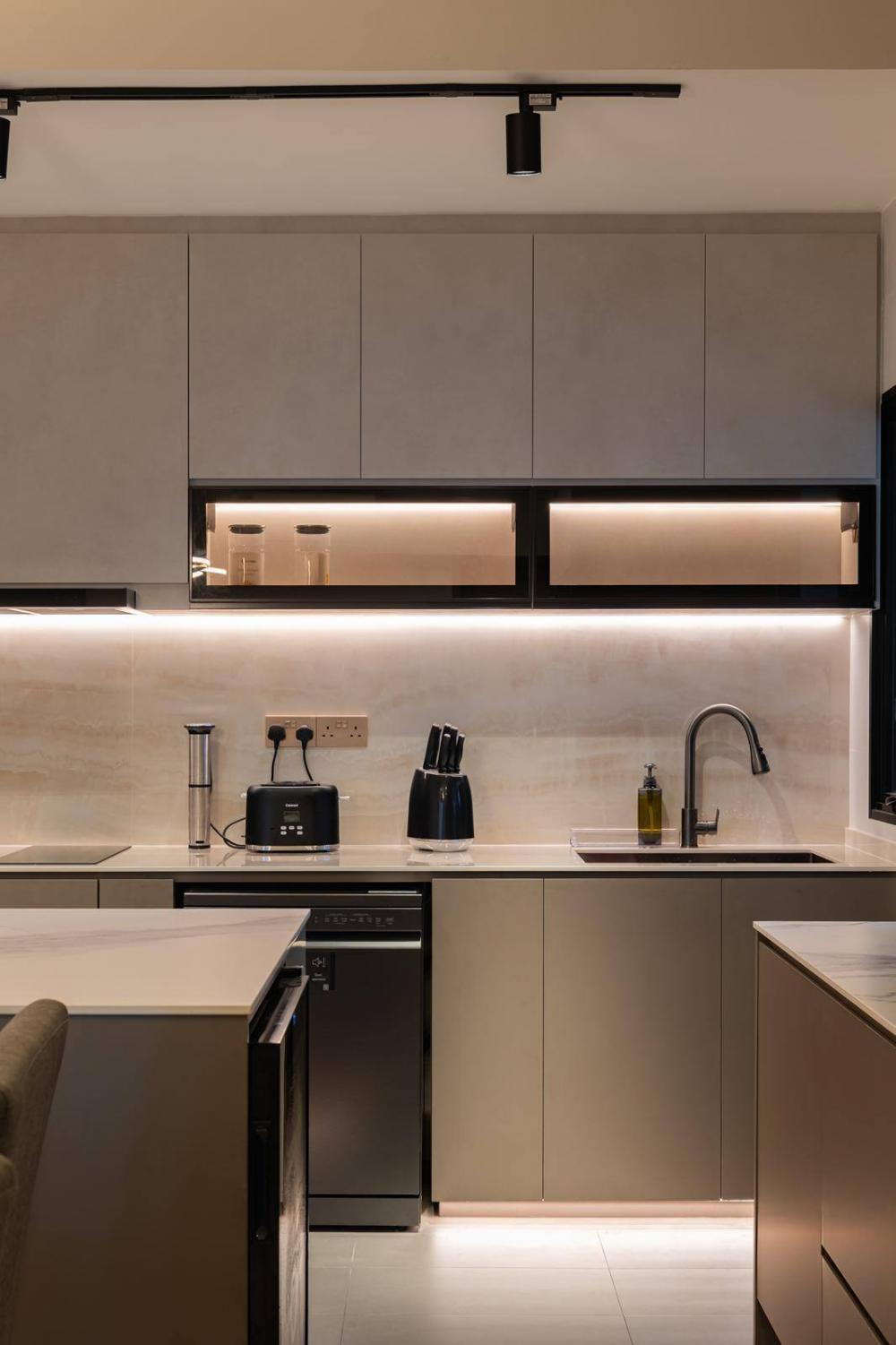 Modern Kitchen with Kitchen Accessories and Kitchen Tap