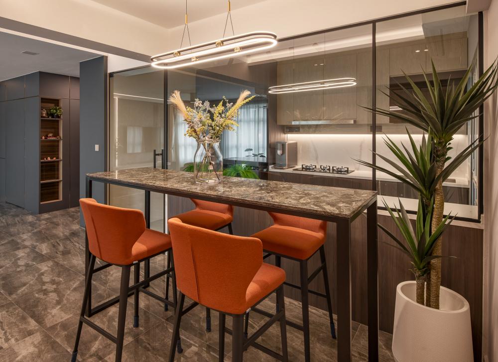Modern Dining Room with Dining Table and Dining Chairs