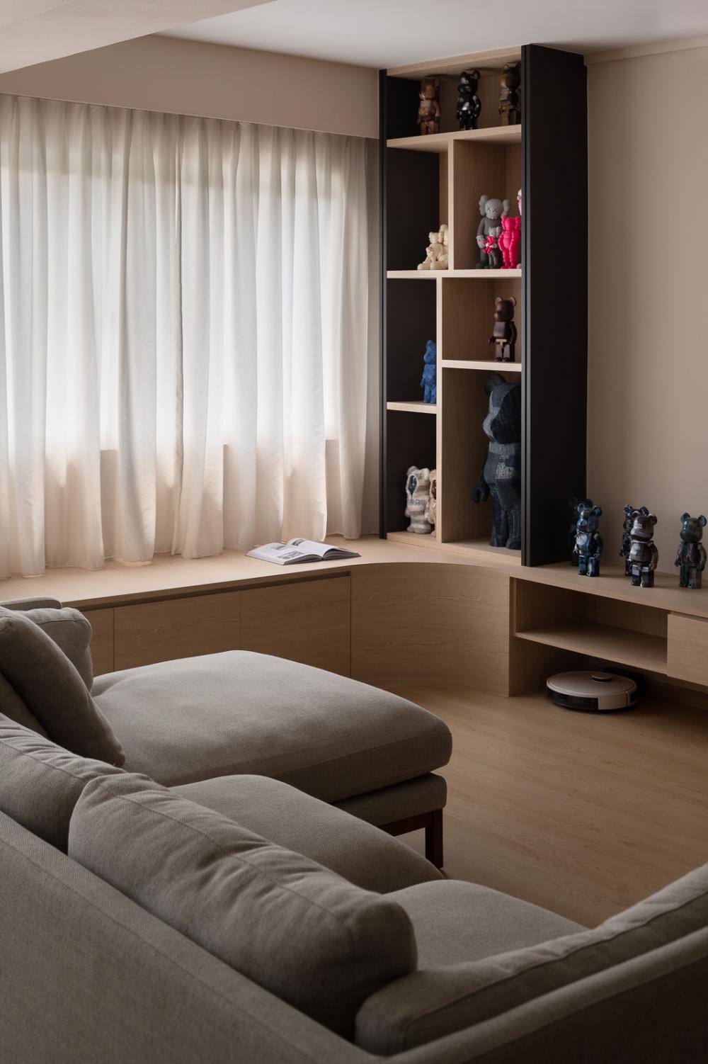 Scandinavian Living Room with Settee and Vinyl Flooring