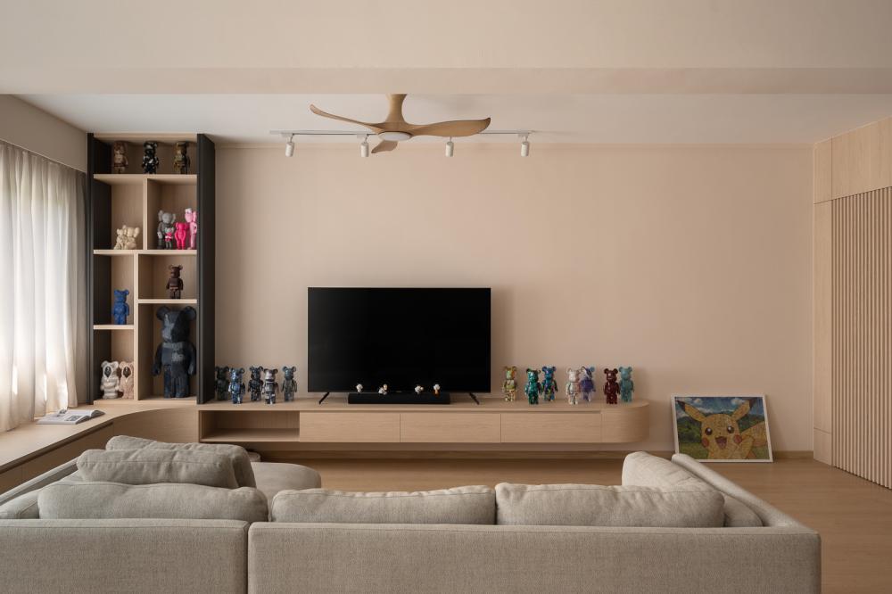 Scandinavian Living Room with Settee and Vinyl Flooring