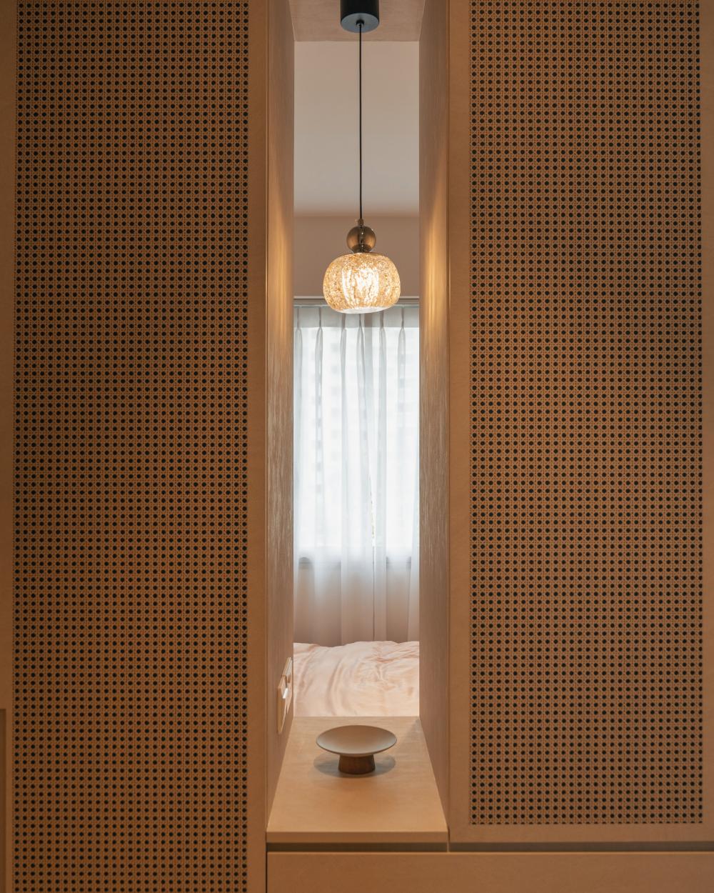 Scandinavian Bedroom with Built-in Bed and Closet