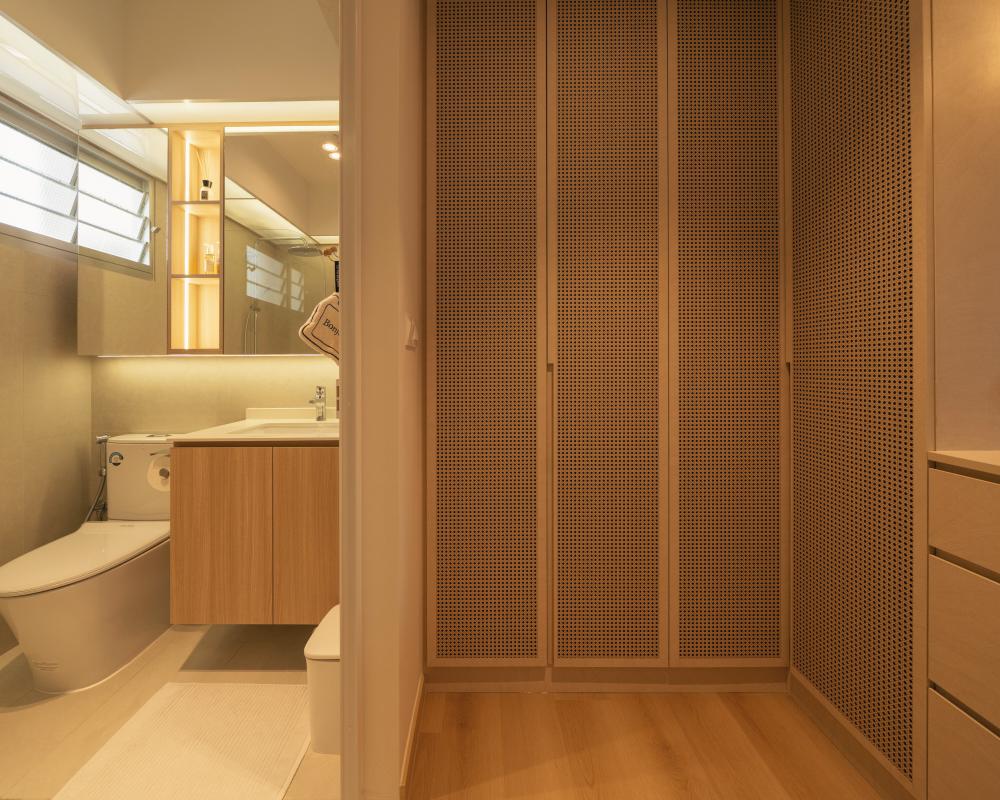 Scandinavian Bathroom with Bathroom Storage and Bathroom Sinks