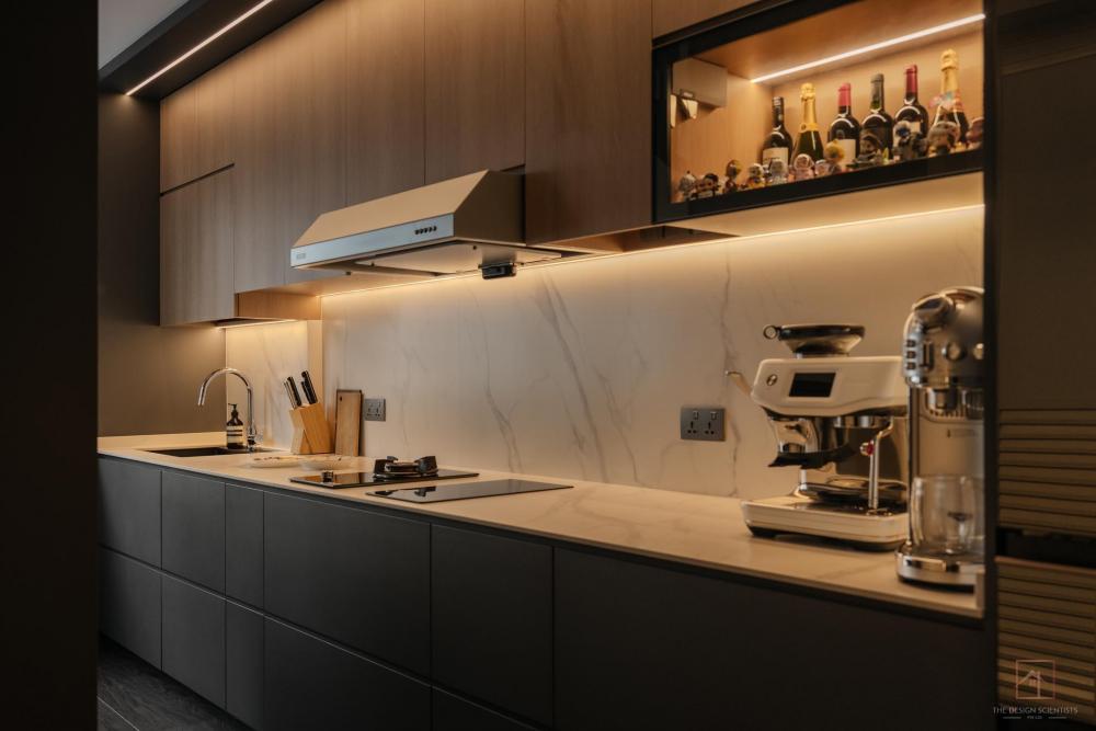Contemporary Kitchen with Countertop and Kitchen Island