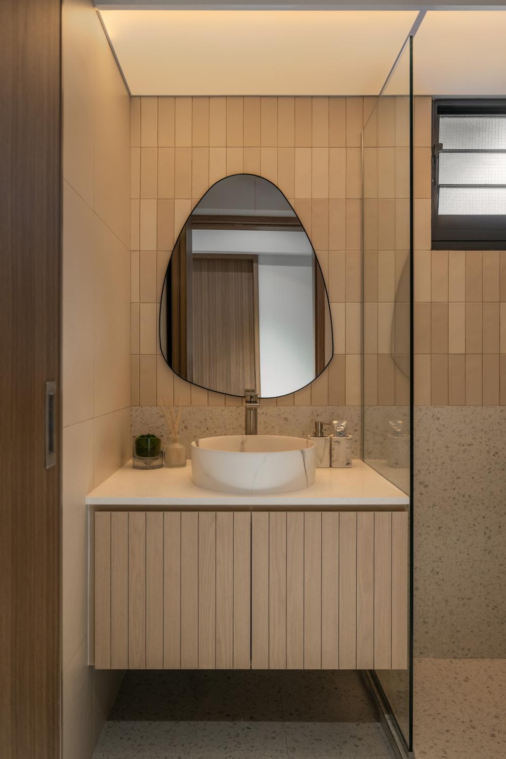 Contemporary Bathroom with Mirror and Bathroom Mirrors