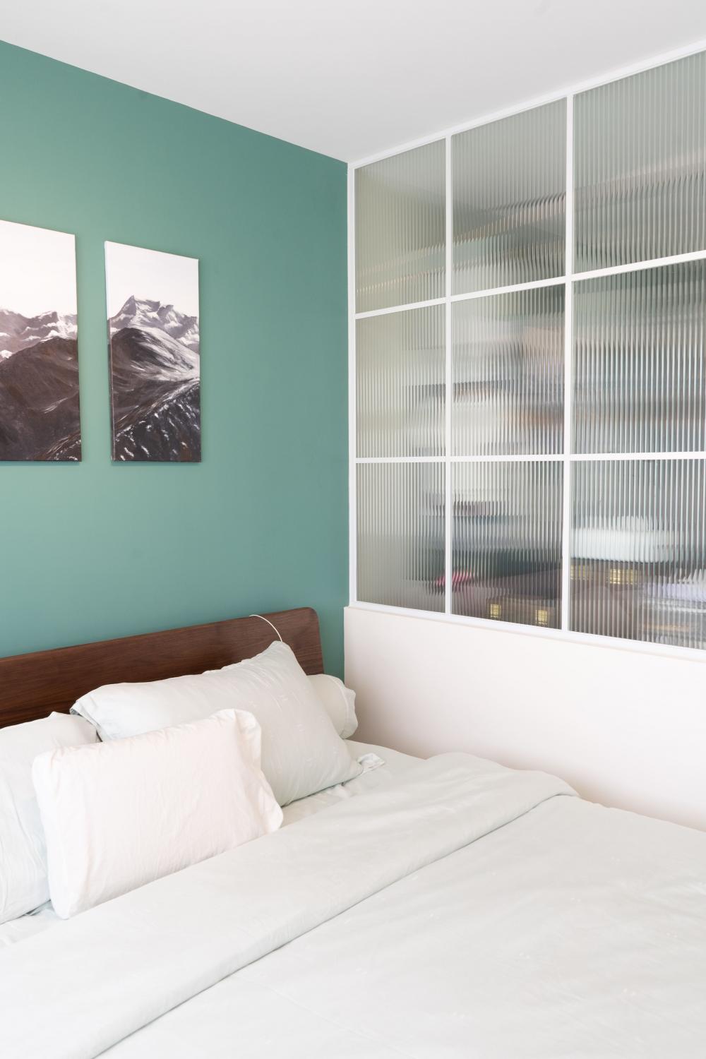 Industrial Bedroom with Bookshelf and Platform Bed