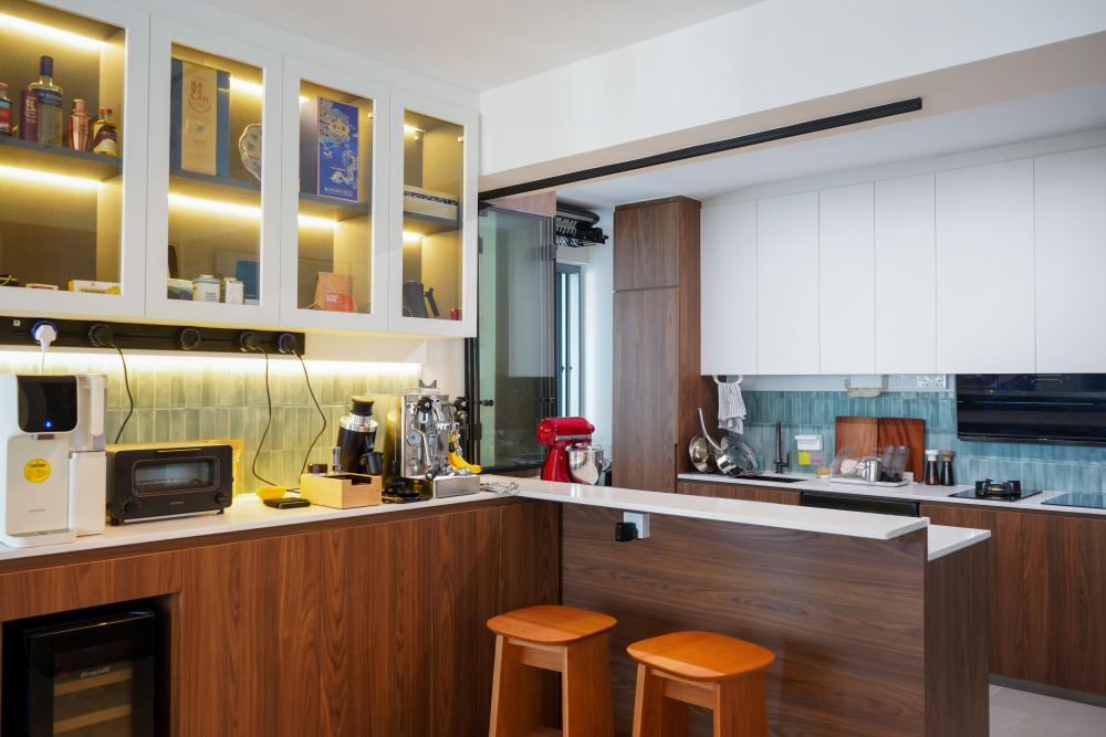 Industrial Kitchen with Countertop and Vinyl Flooring