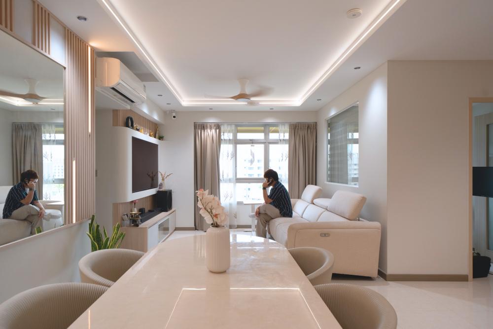 Contemporary Living Room with Sofa and TV