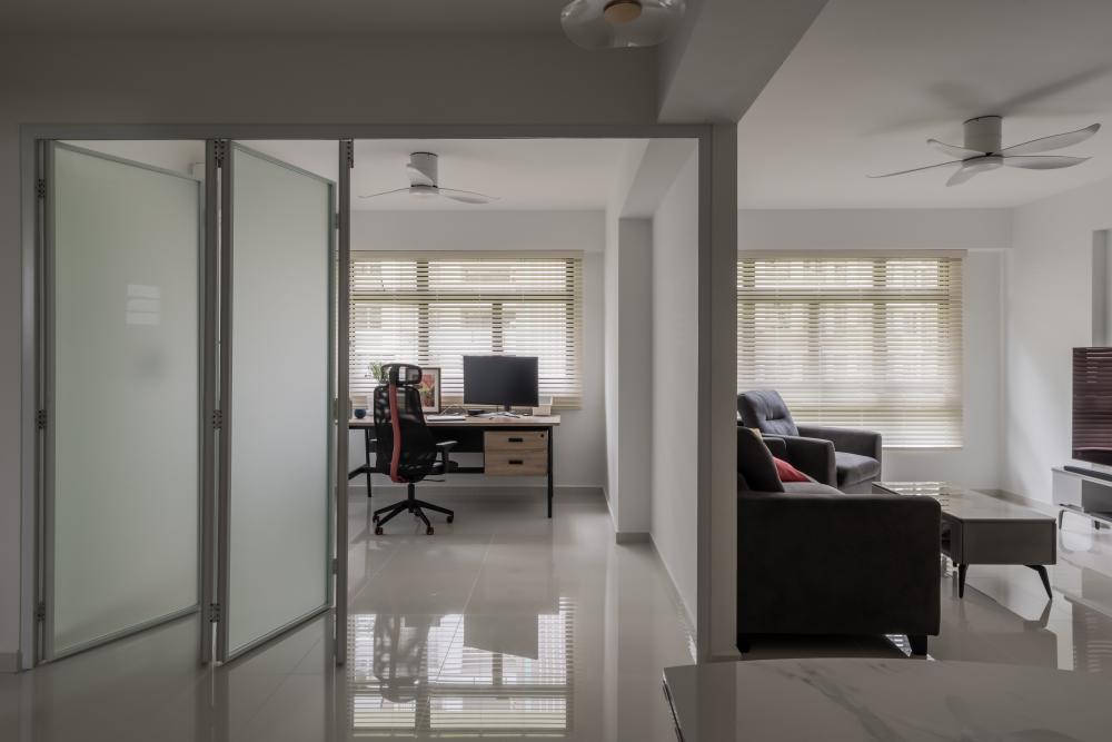 Minimalist Living Room with Dining Table and Coffee Table