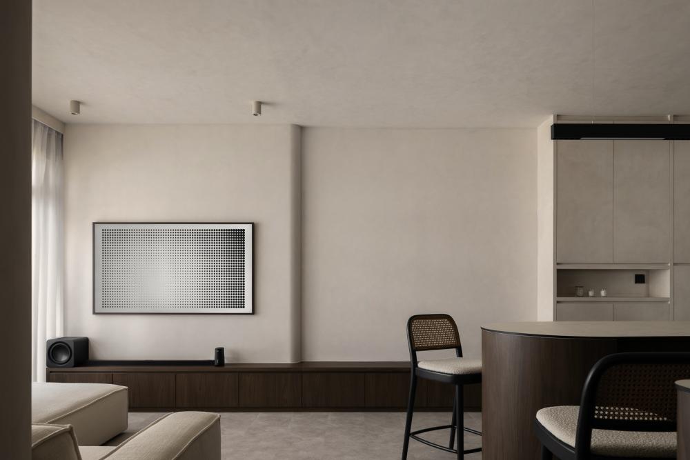 Minimalist Living Room with Settee and Feature Wall