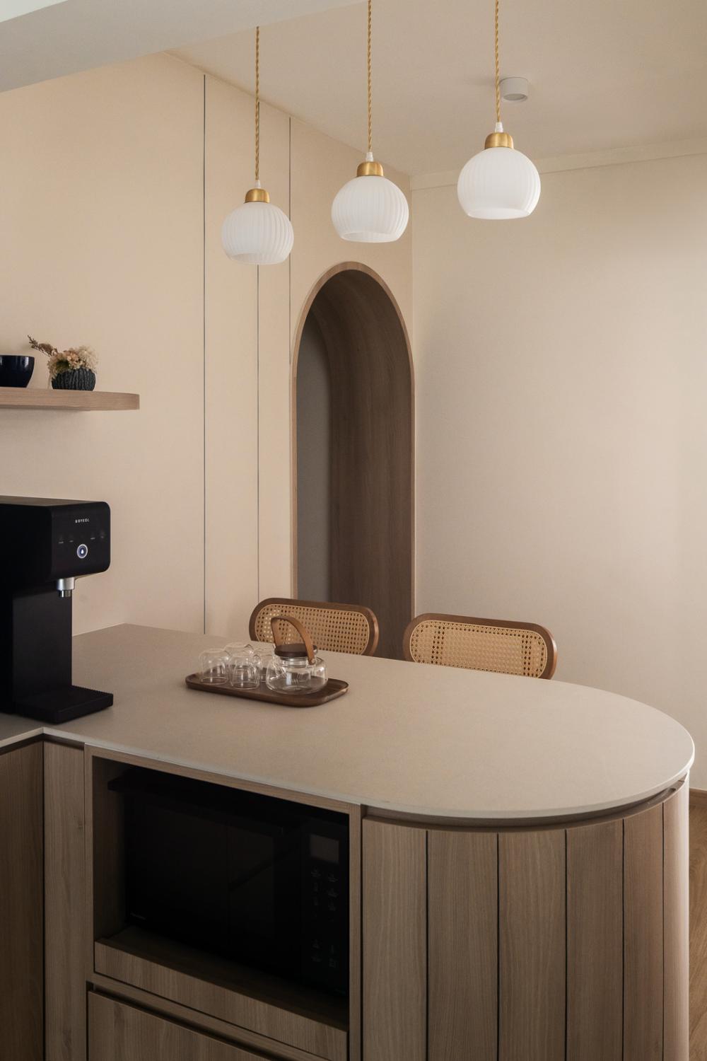 Scandinavian Kitchen with Countertop and Kitchen Island
