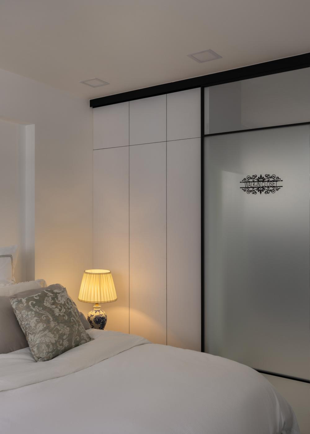 Vintage Bedroom with Closet and Bed