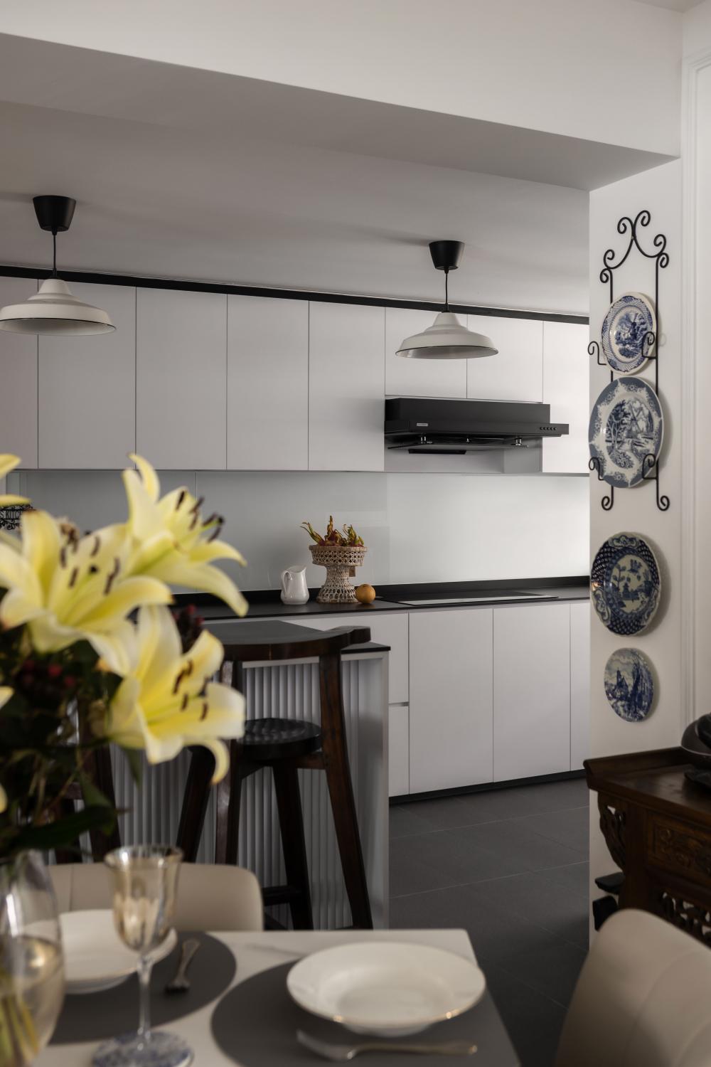 Vintage Kitchen with Countertop and Kitchen Island