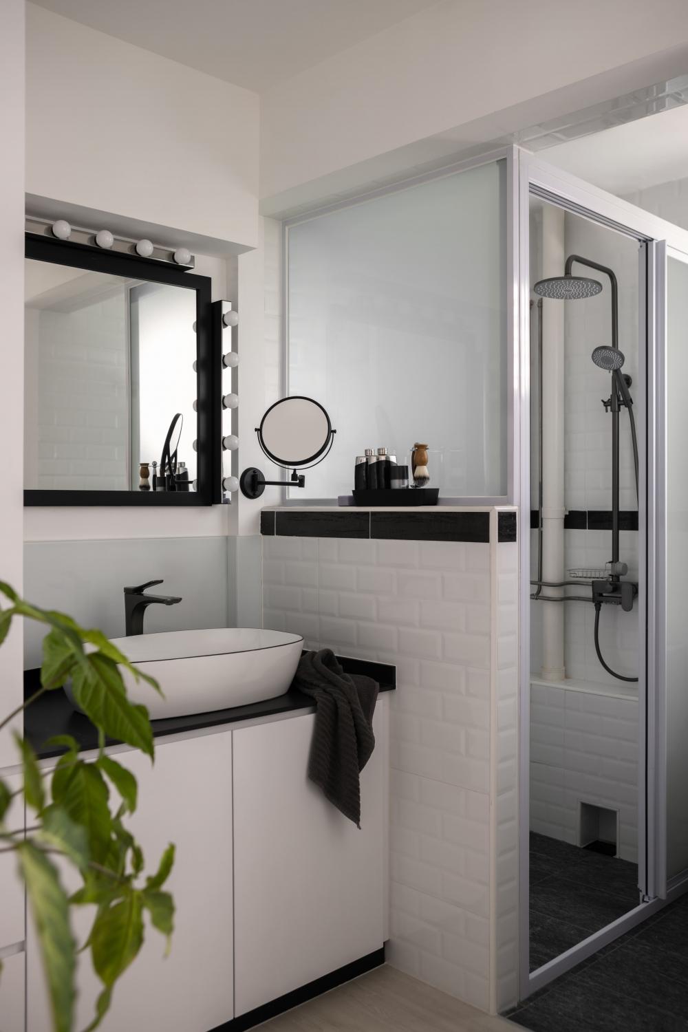 Vintage Bathroom with Rainshower and Bathroom Storage
