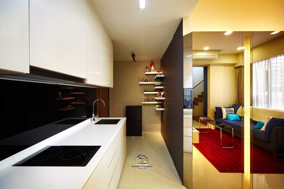 Eclectic Kitchen with Wood Flooring and Kitchen Window
