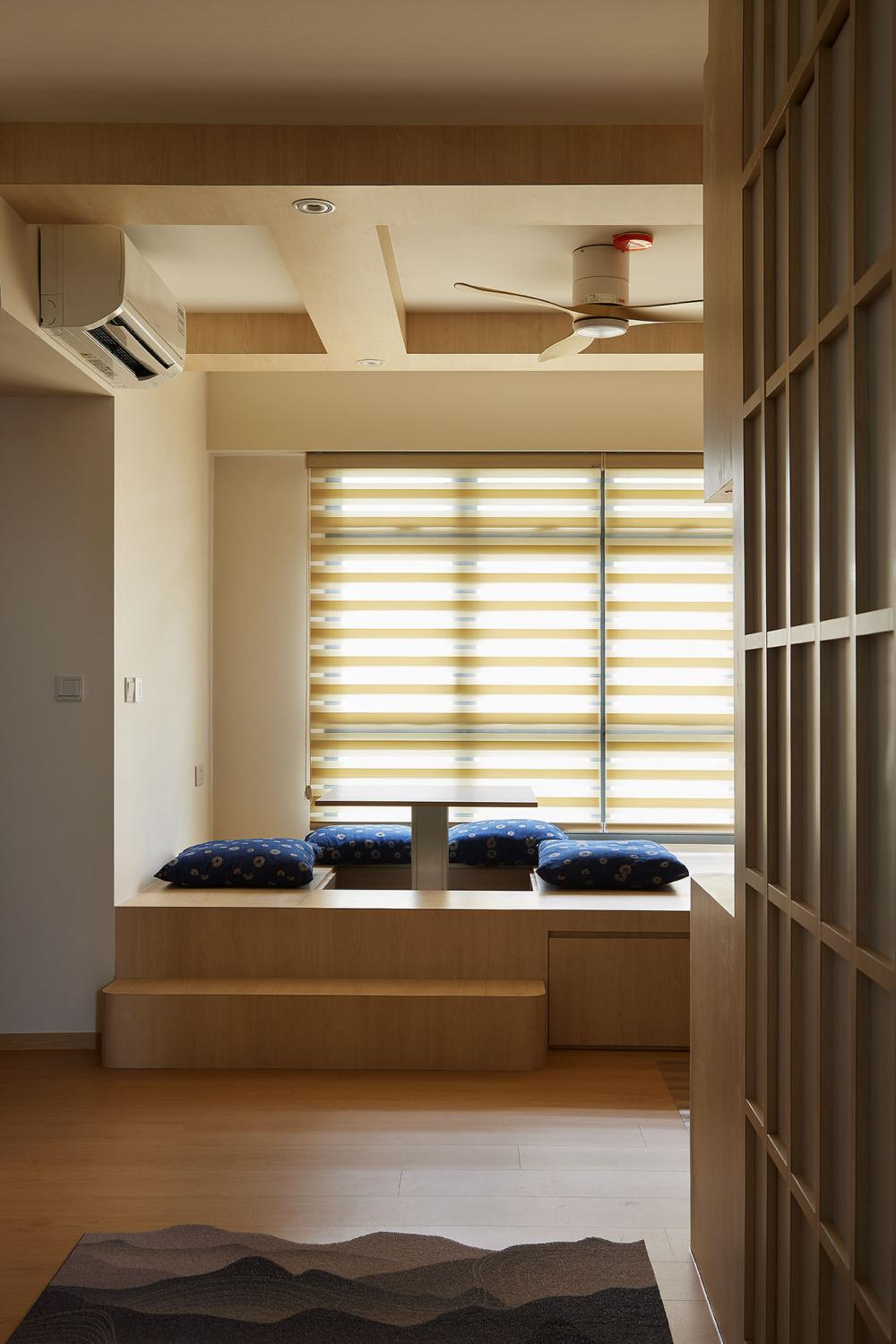 Minimalist Living Room with Flooring and Lighting