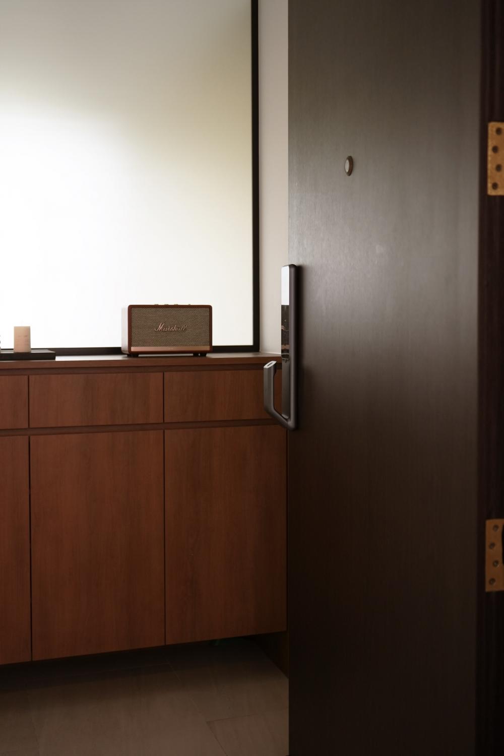 Modern Entryway with Shoe Rack and Small Storage