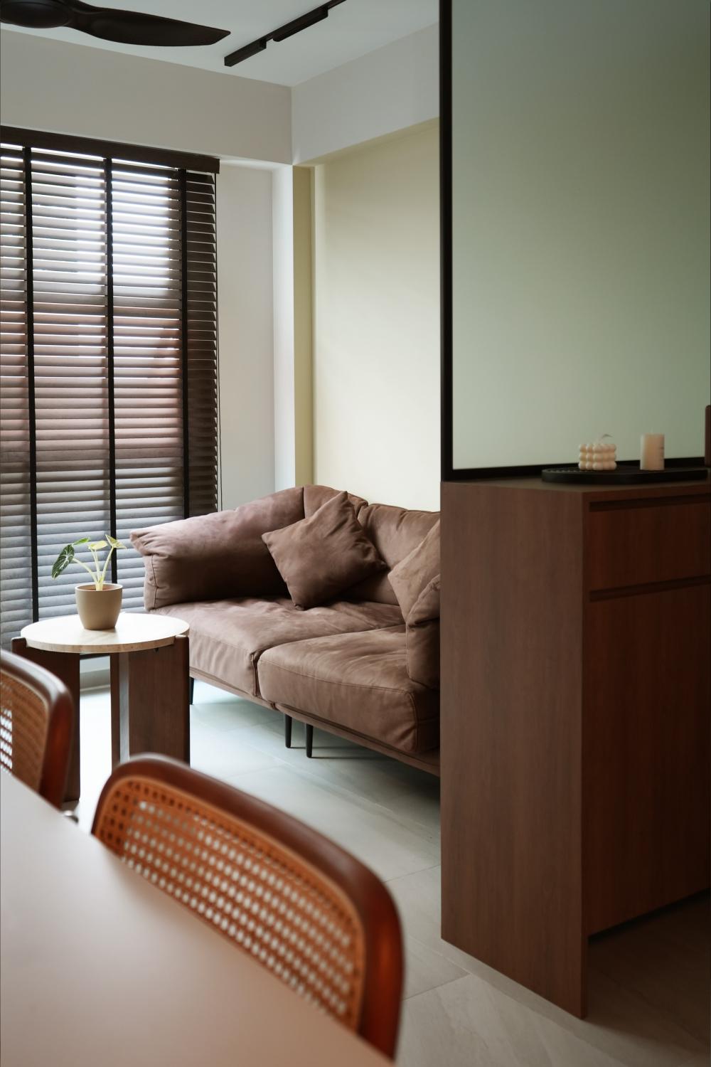 Modern Living Room with Panelling and Sofa