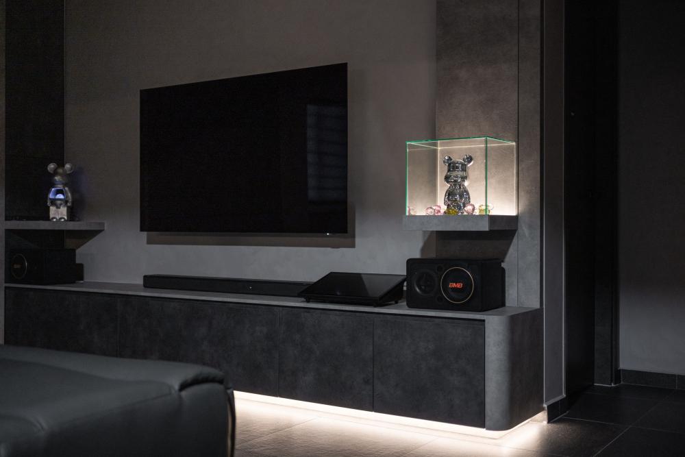 Modern Living Room with TV Console and Sofa
