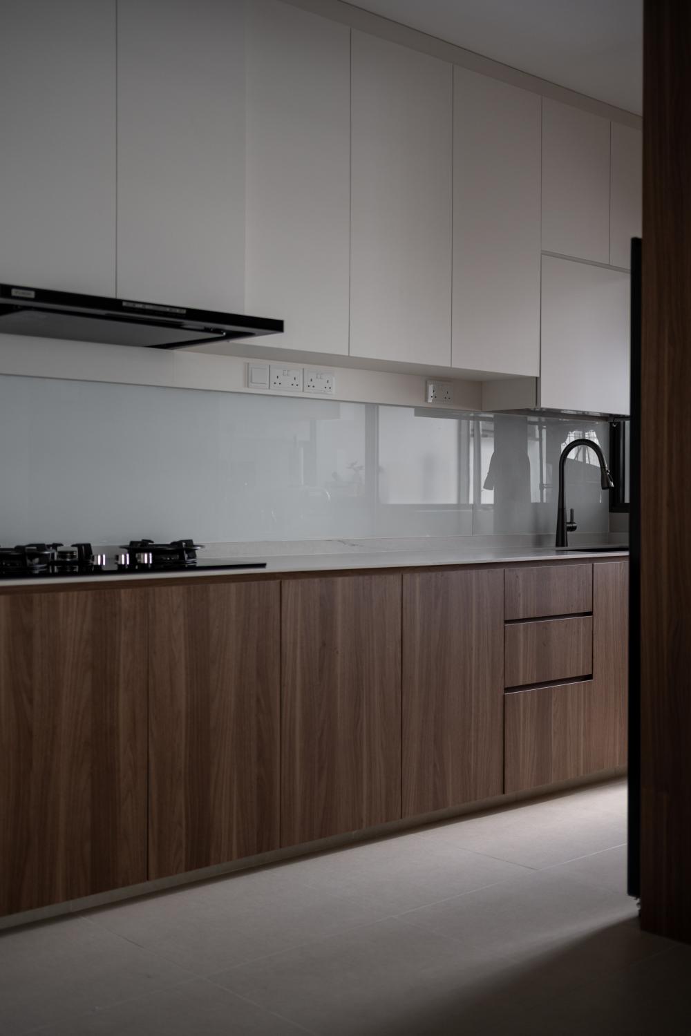 Minimalist Kitchen with Kitchen Island and Kitchen Accessories
