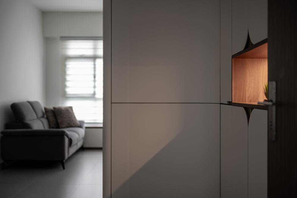 Minimalist Living Room with Storage Cabinets and Shoe Cabinets