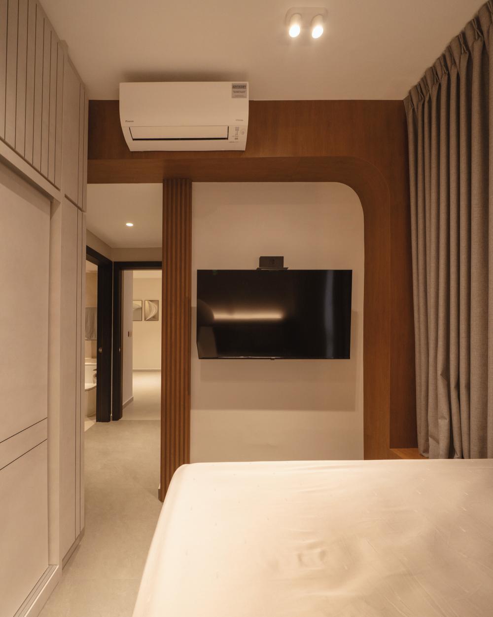 Contemporary Bedroom with Ceiling Light and Wardrobe