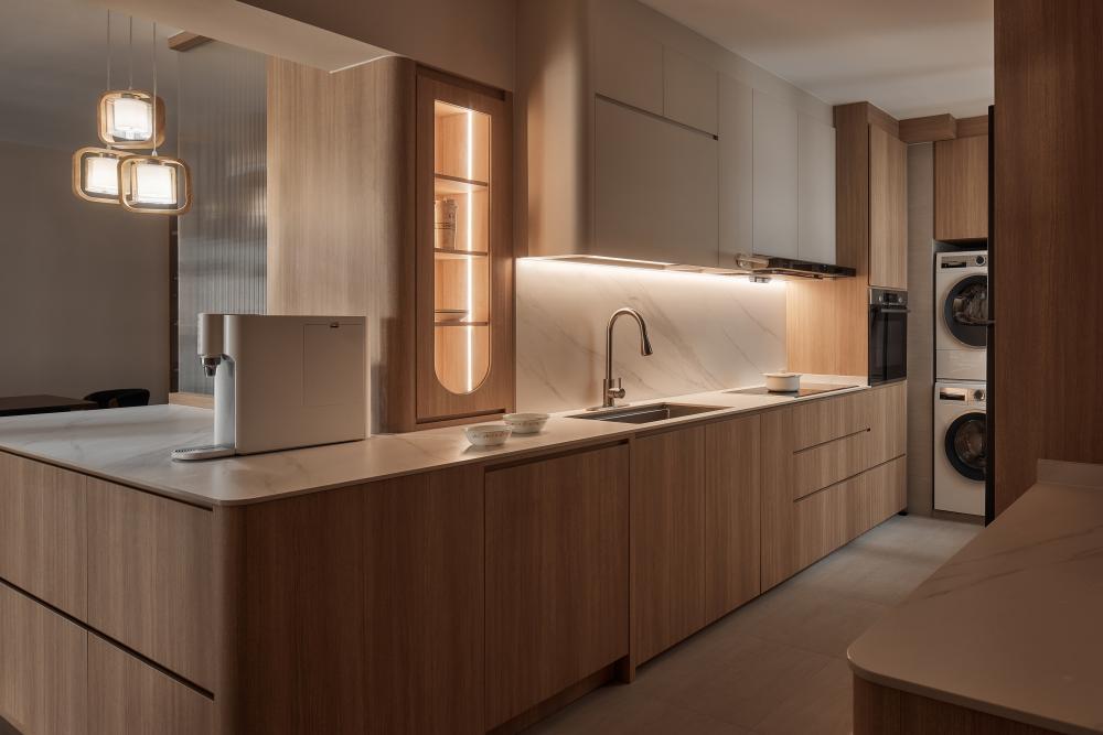 Scandinavian Kitchen with Kitchen Backsplash and Kitchen Accessories