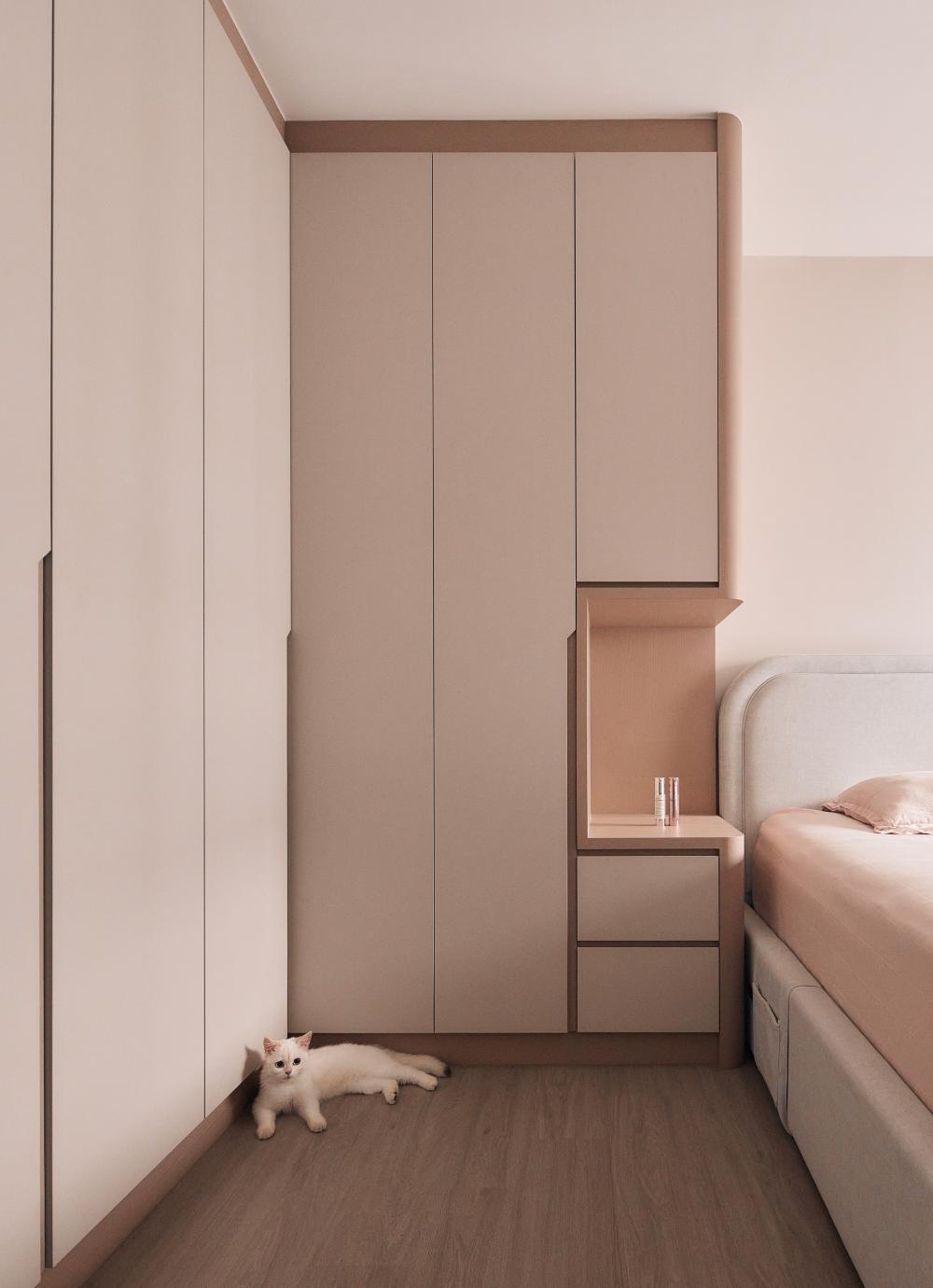 Scandinavian Bedroom with Wardrobe and Closet