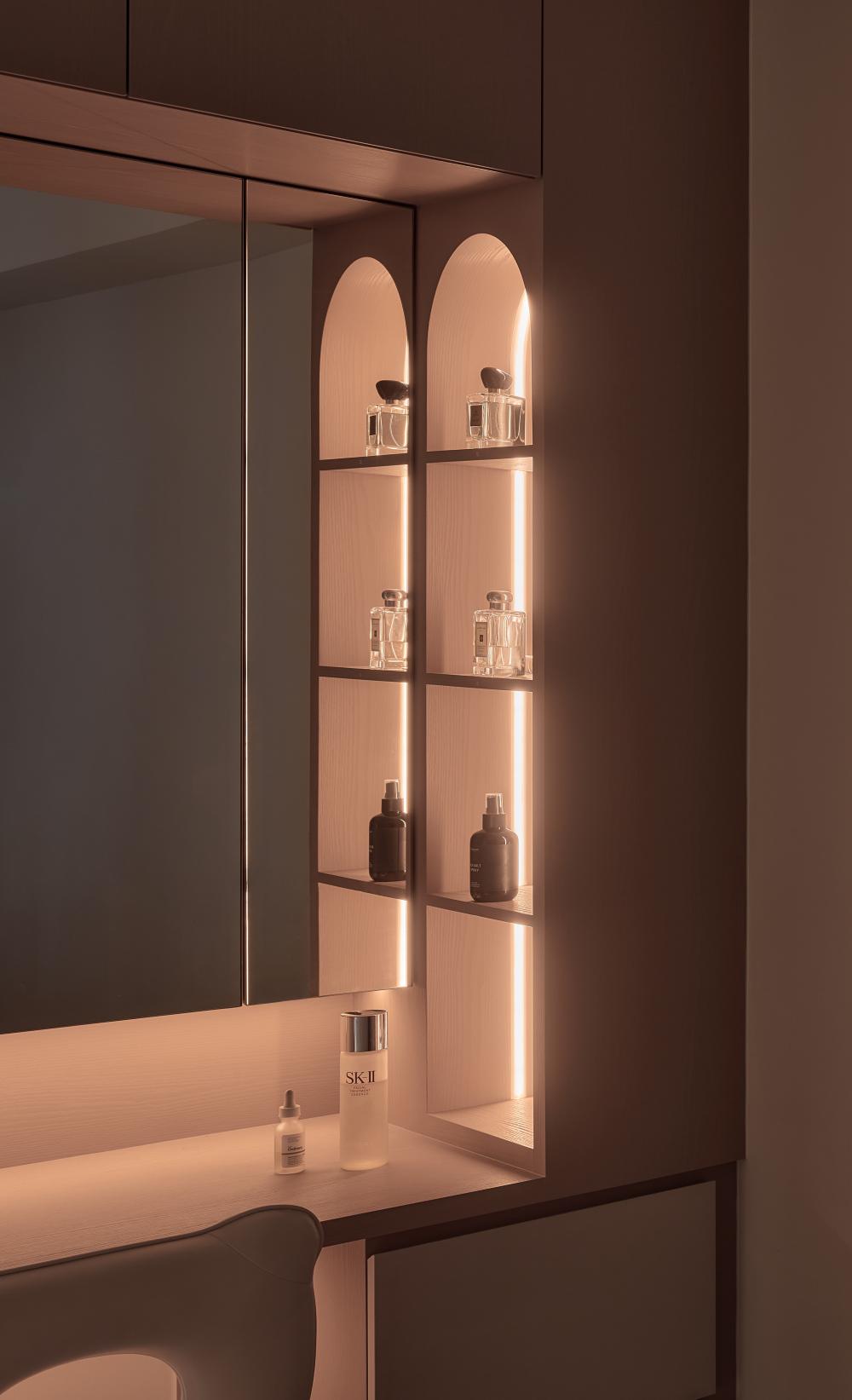 Scandinavian Bedroom with Bedside Table and Lighting