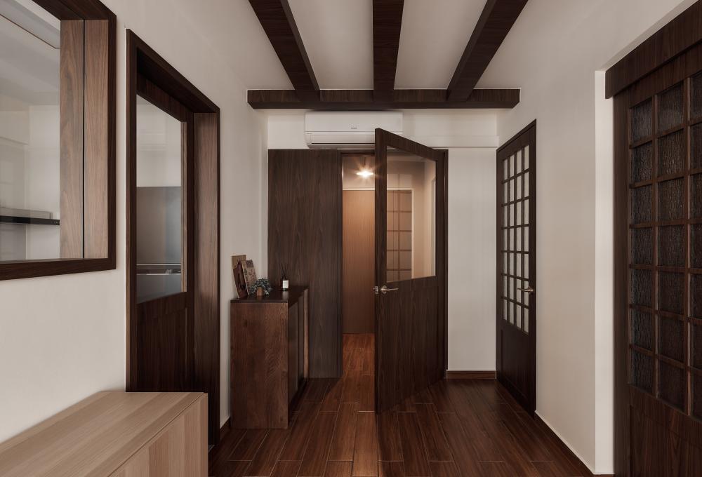 Modern Entryway with Shoe Rack and Console Table