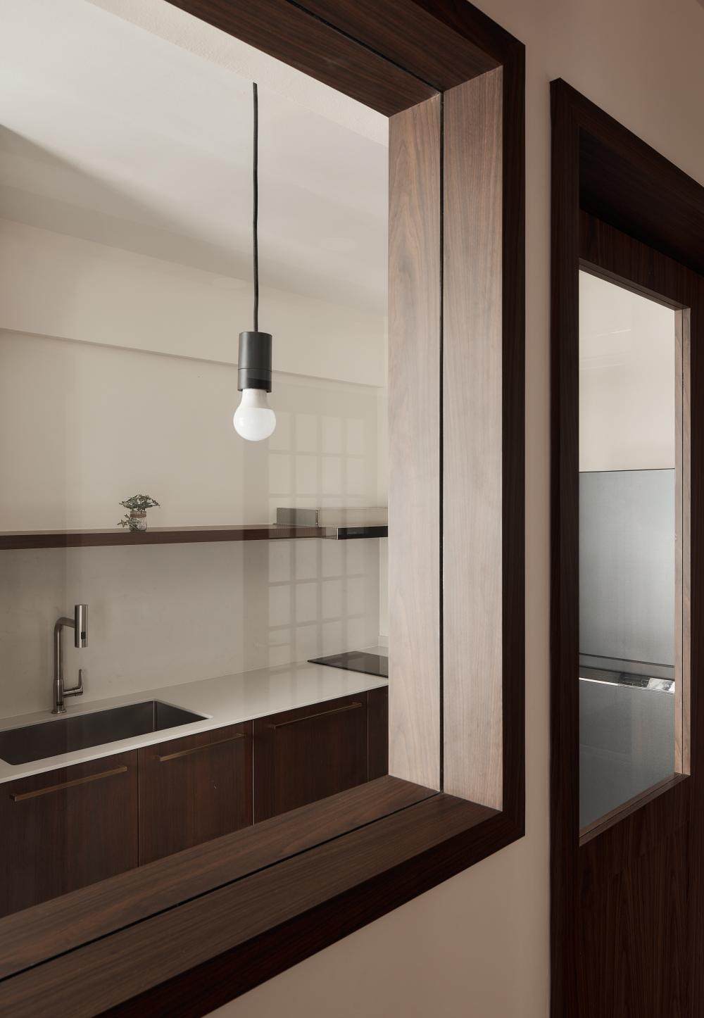 Modern Kitchen with Countertop and Kitchen Backsplash