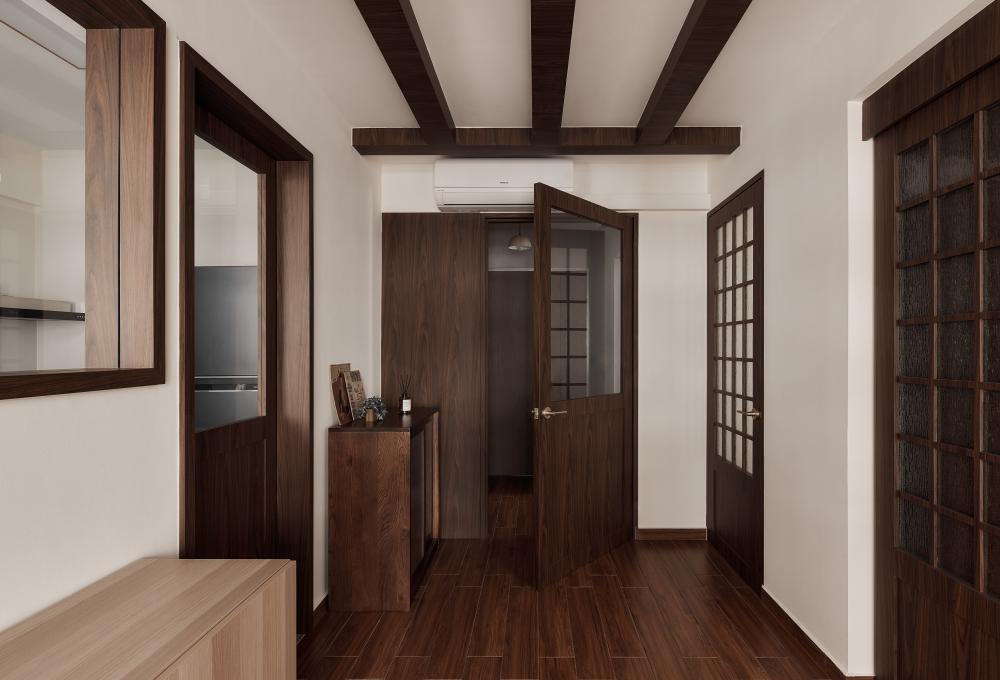 Modern Entryway with Shoe Rack and Console Table