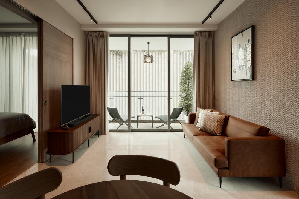Modern Living Room with Feature Wall and Sofa