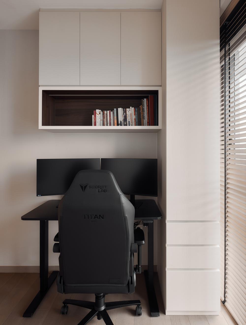 Contemporary Office with Bookshelf and Desk