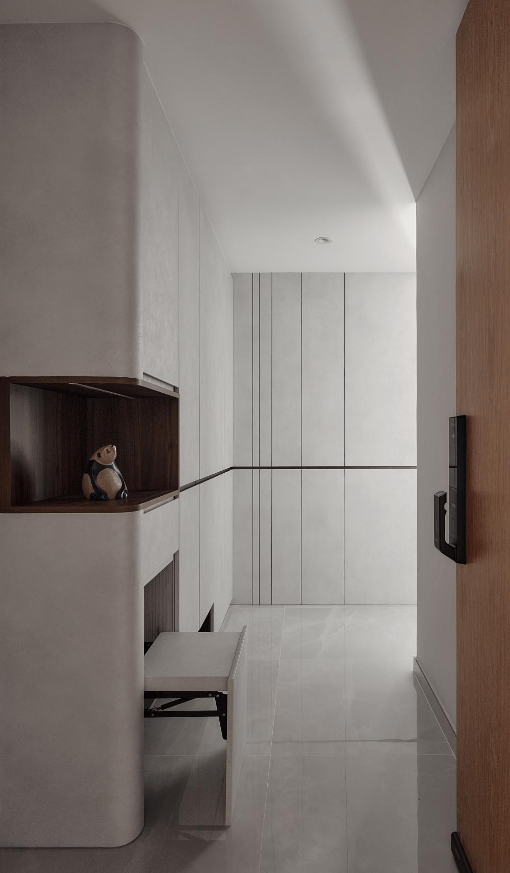 Contemporary Entryway with Shoe Rack and Small Storage