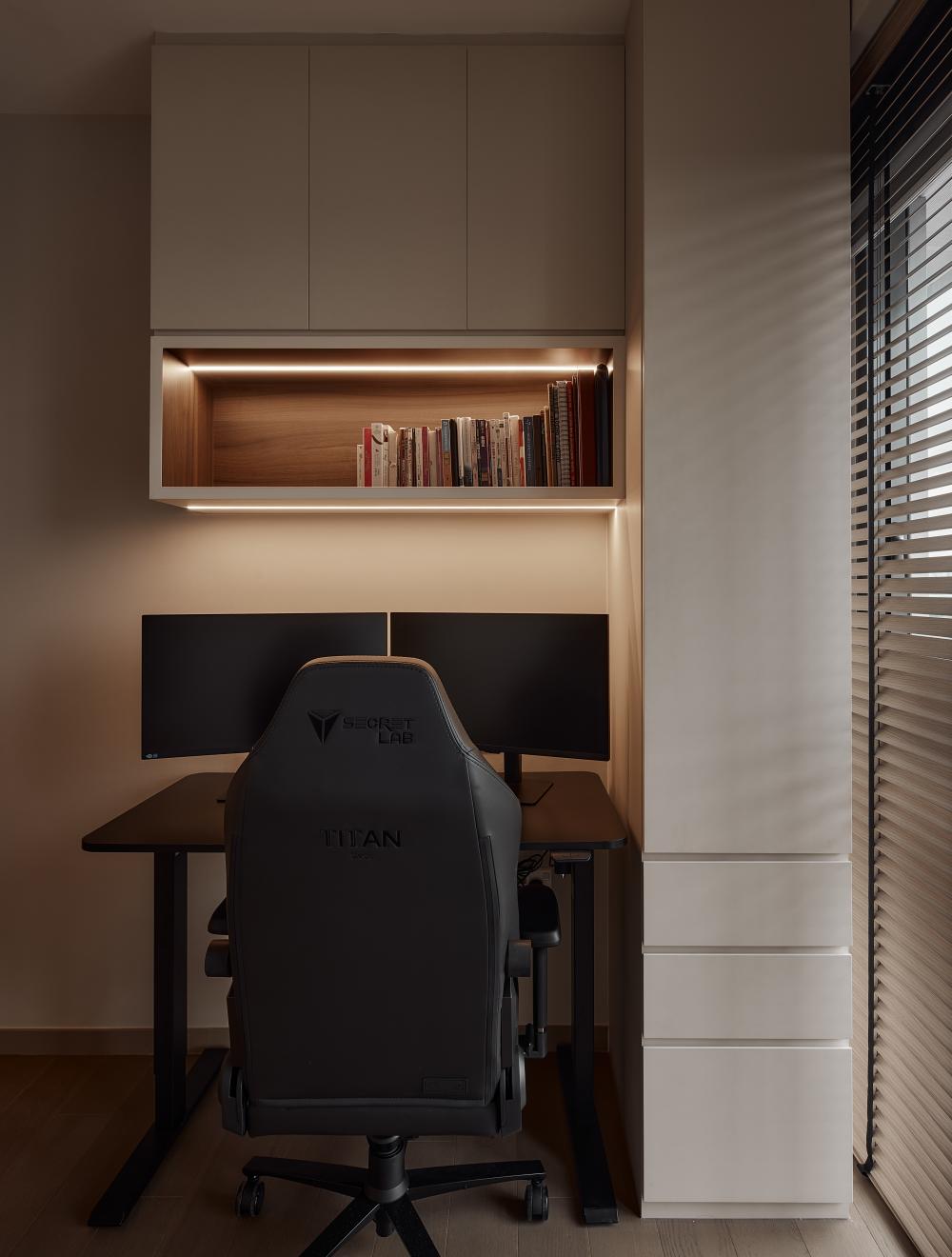 Contemporary Office with Bookshelf and Desk
